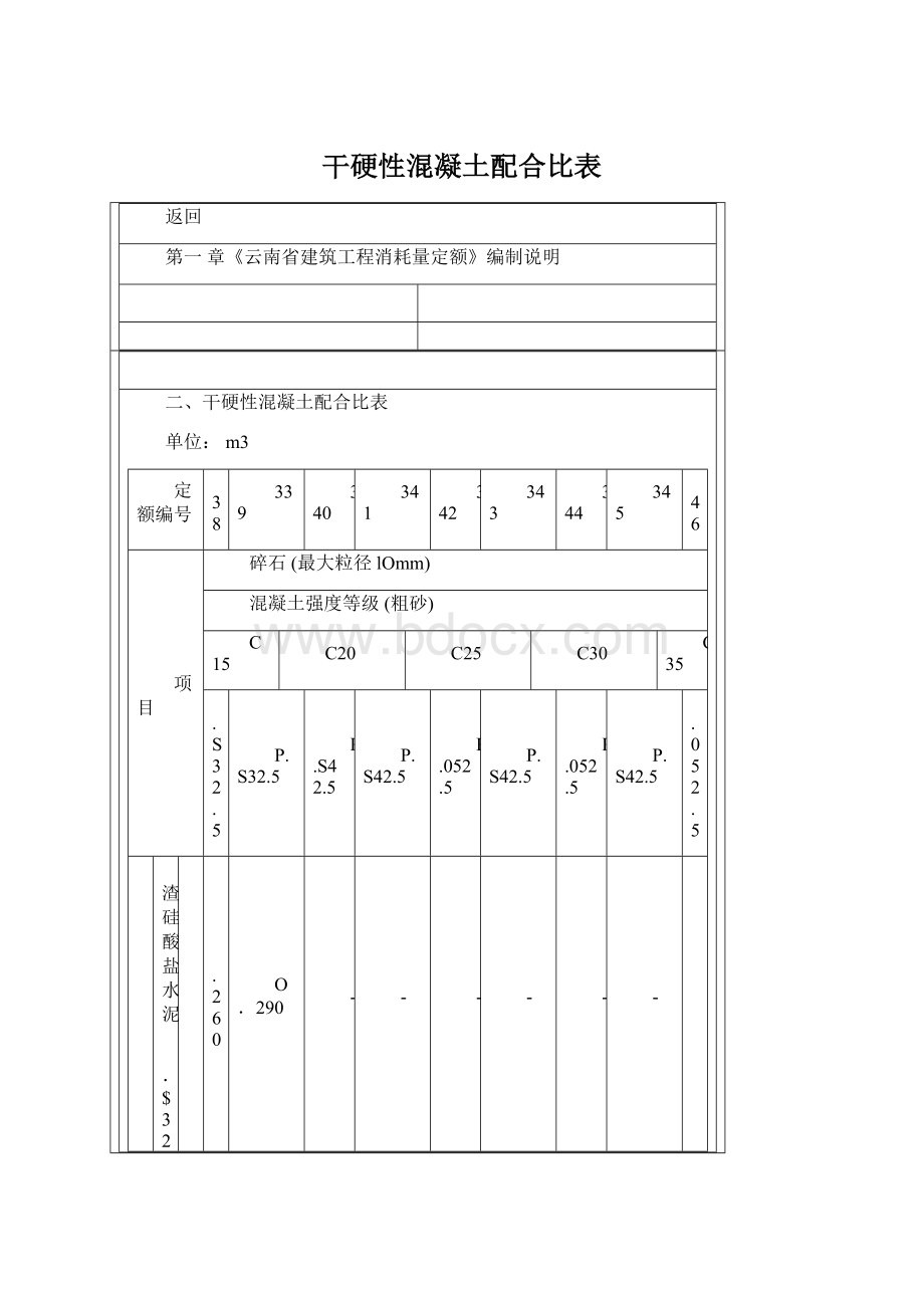 干硬性混凝土配合比表Word格式文档下载.docx