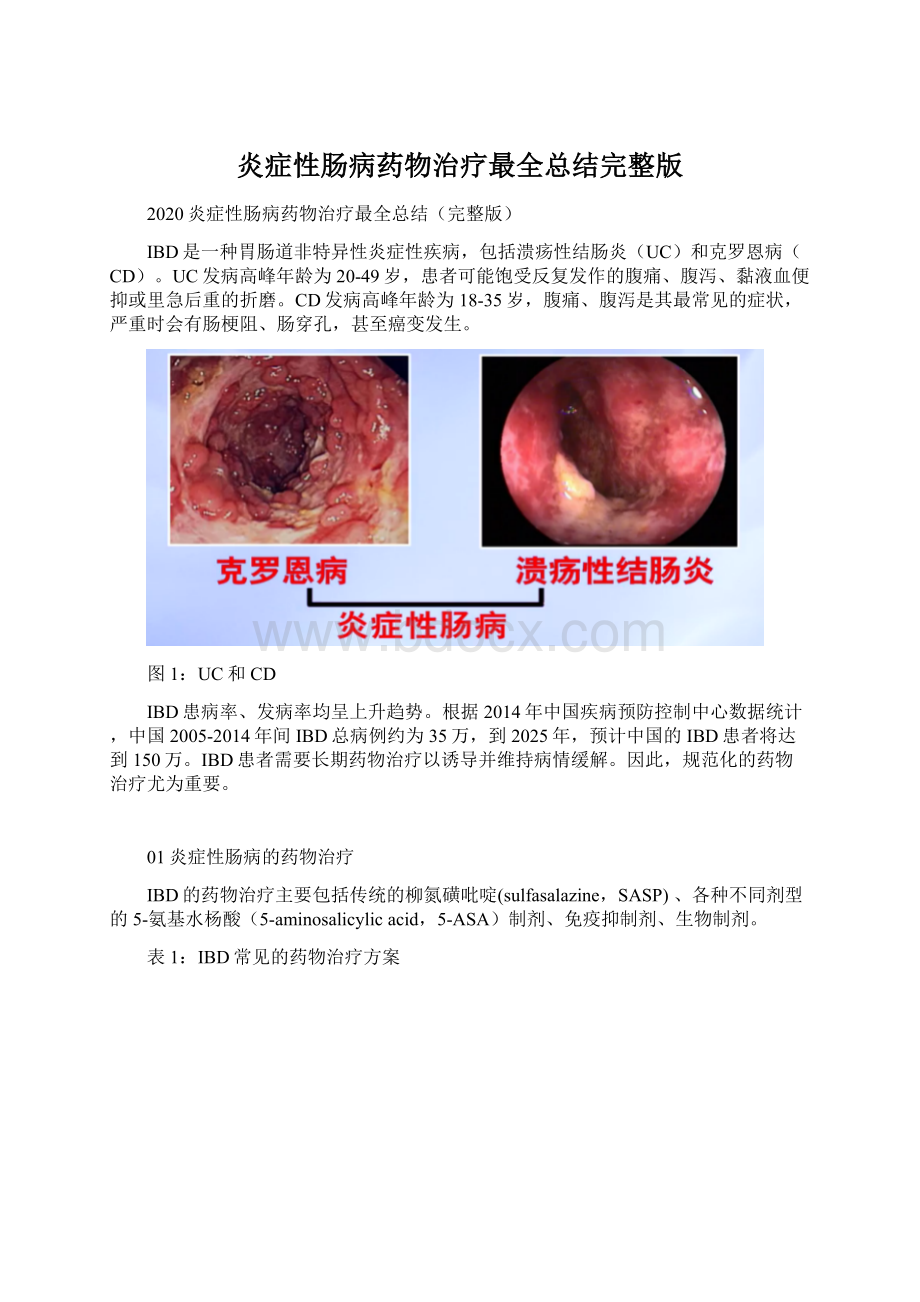 炎症性肠病药物治疗最全总结完整版.docx