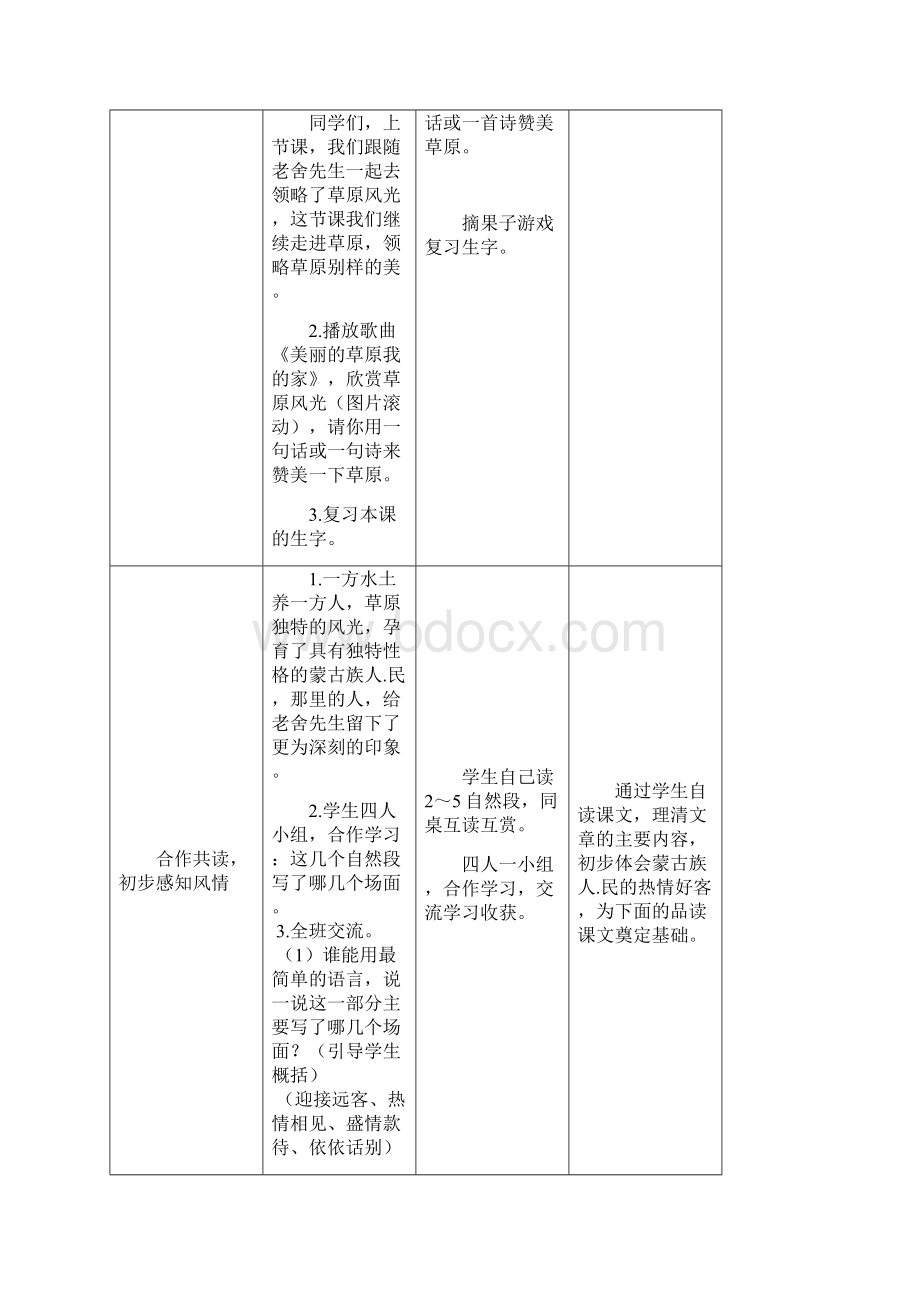 人教部编版《草原》第二课时六年级上册教案Word格式.docx_第2页