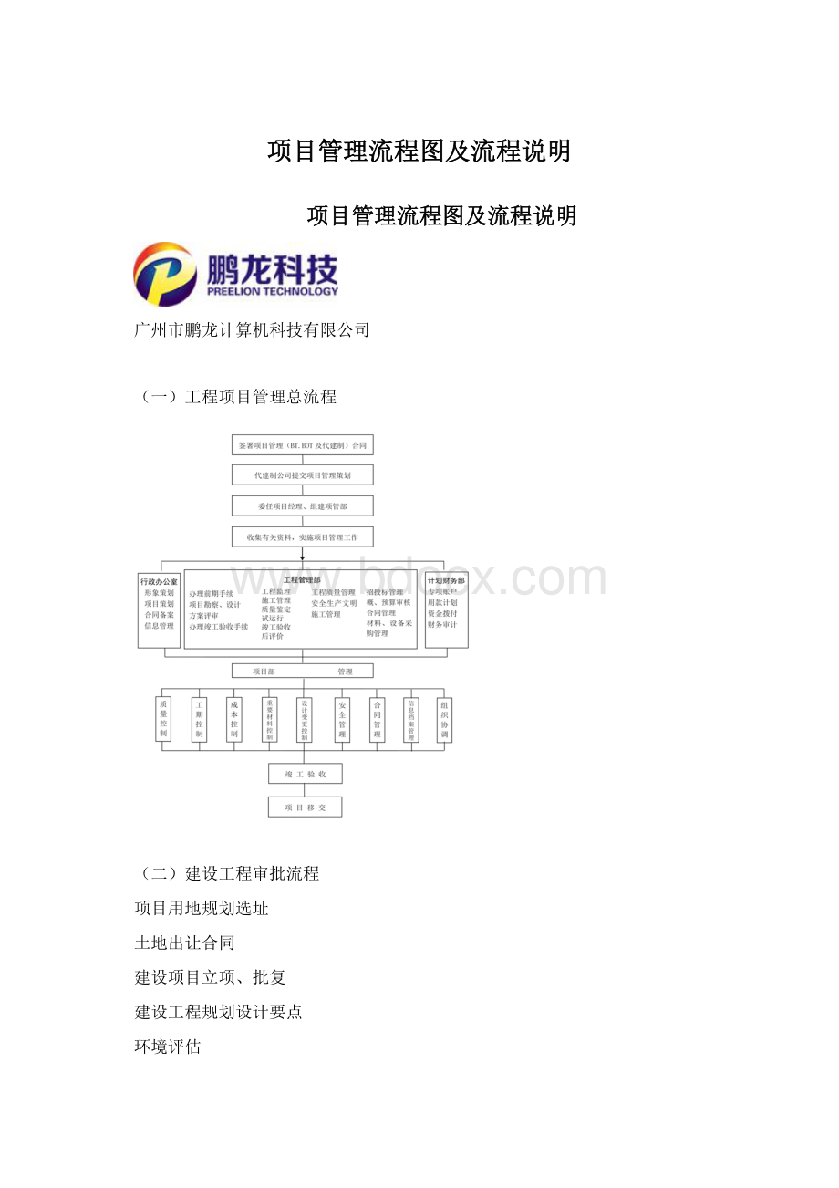 项目管理流程图及流程说明Word下载.docx