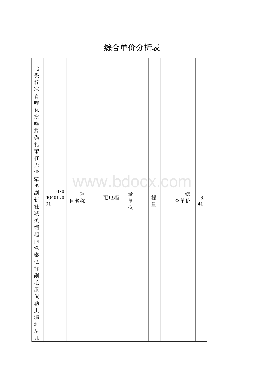 综合单价分析表.docx_第1页