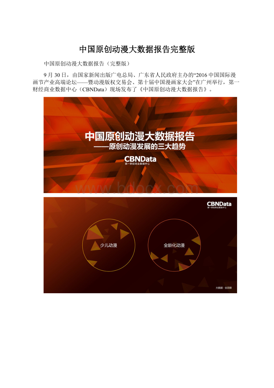 中国原创动漫大数据报告完整版.docx