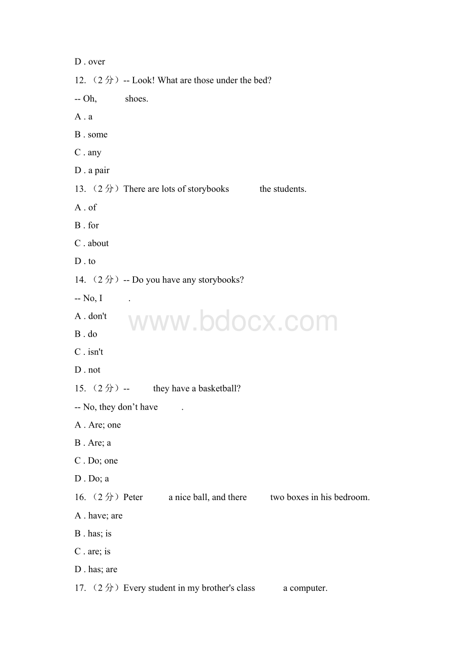 沪教版牛津译林英语七年级上starter Lesson 5 Wonderful things单元测试C卷.docx_第2页