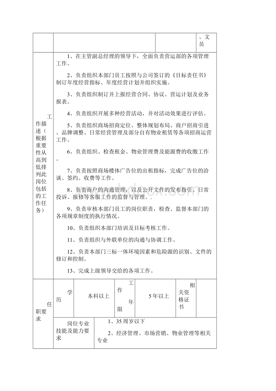 万达营运部岗位说明书doc.docx_第2页