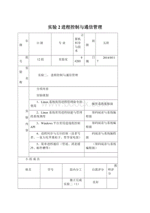 实验2进程控制与通信管理.docx