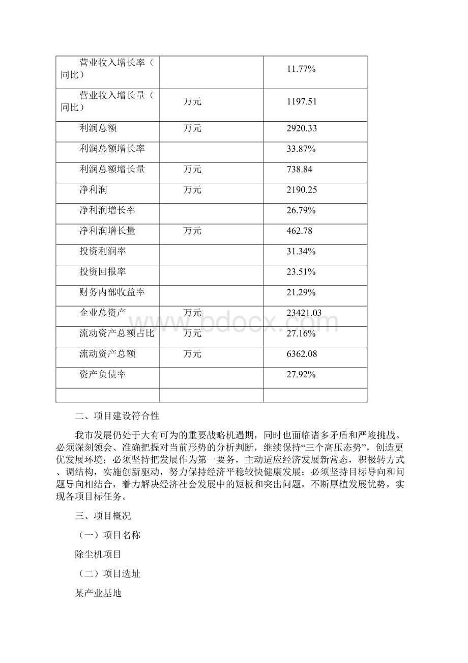 除尘机项目实施方案投资申报材料模板Word格式.docx_第3页