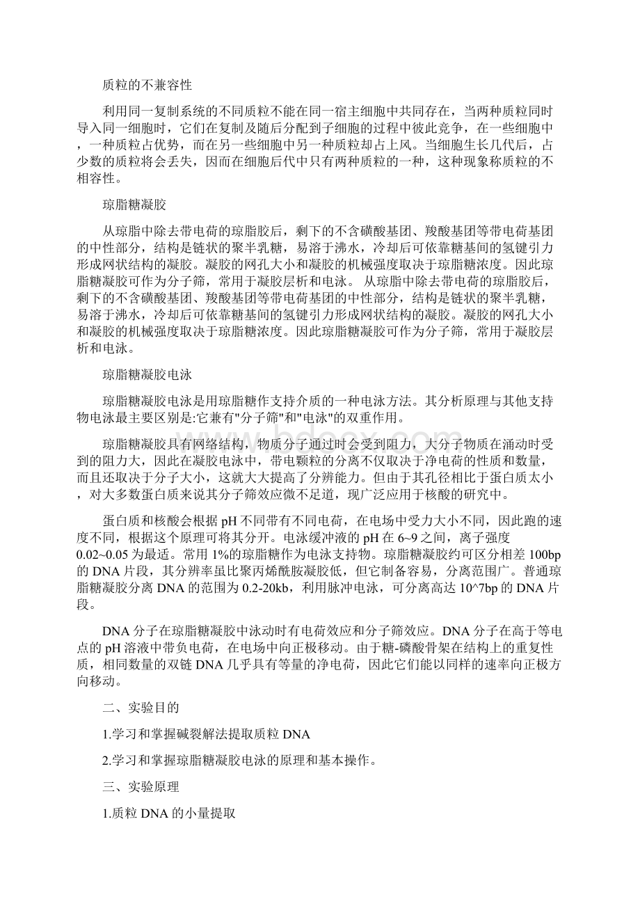 质粒DNA的小量提取及DNA琼脂糖凝胶电泳实验报告.docx_第2页