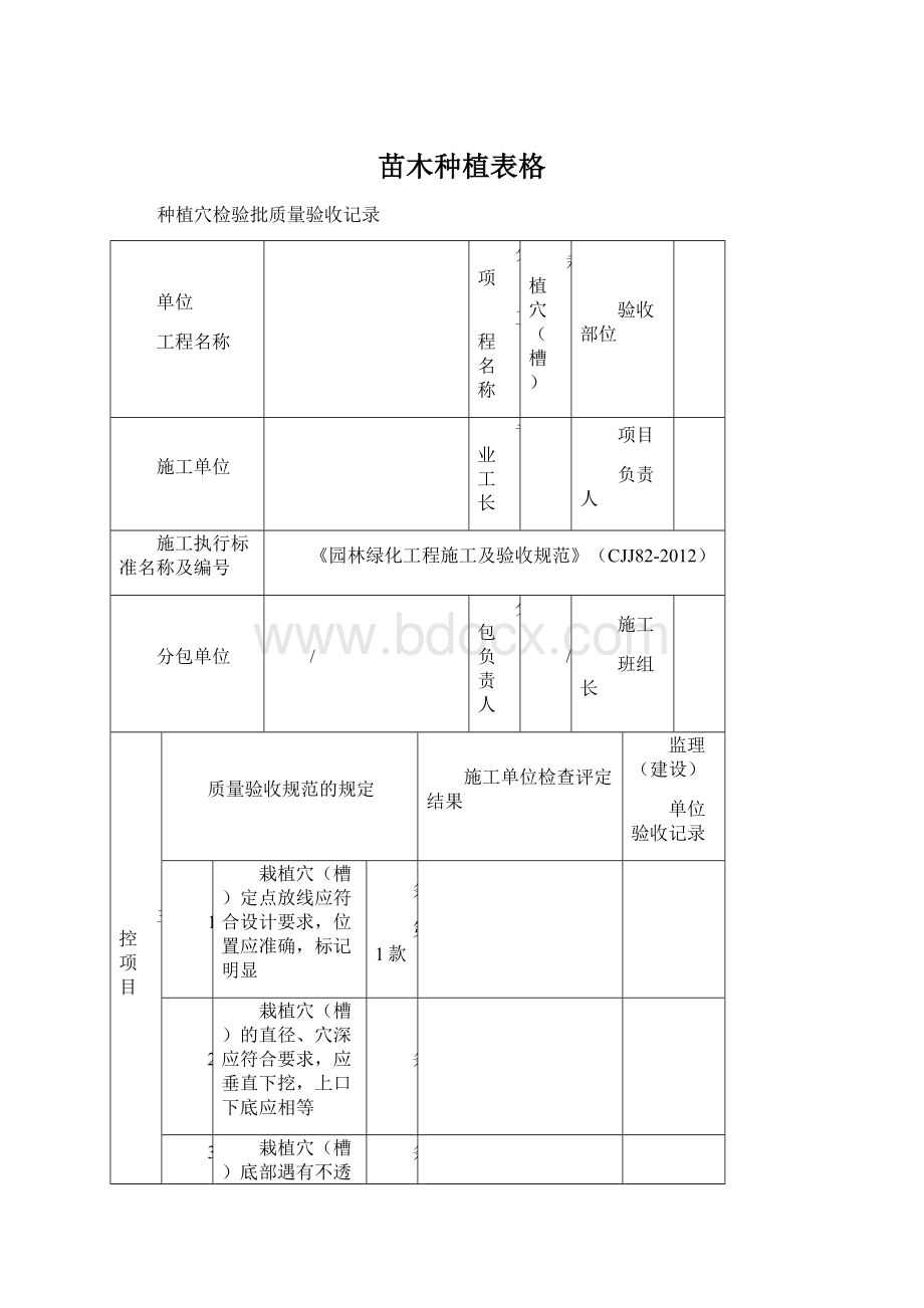 苗木种植表格Word文档格式.docx