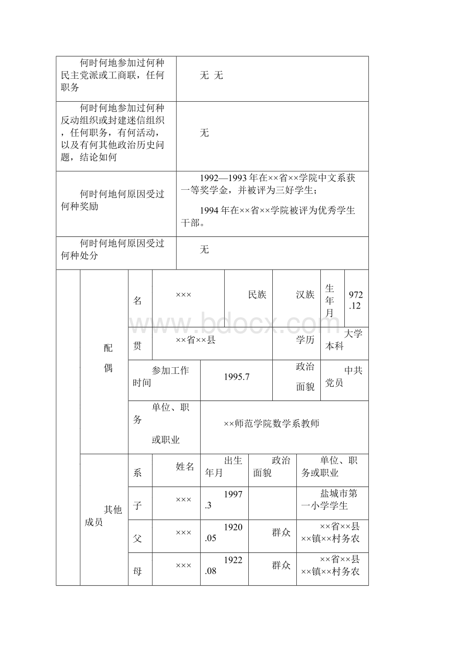 入党志愿书填写范例.docx_第3页