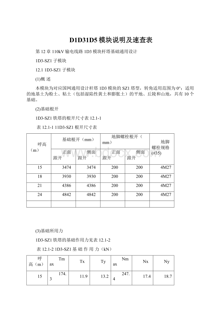 D1D31D5模块说明及速查表Word格式.docx