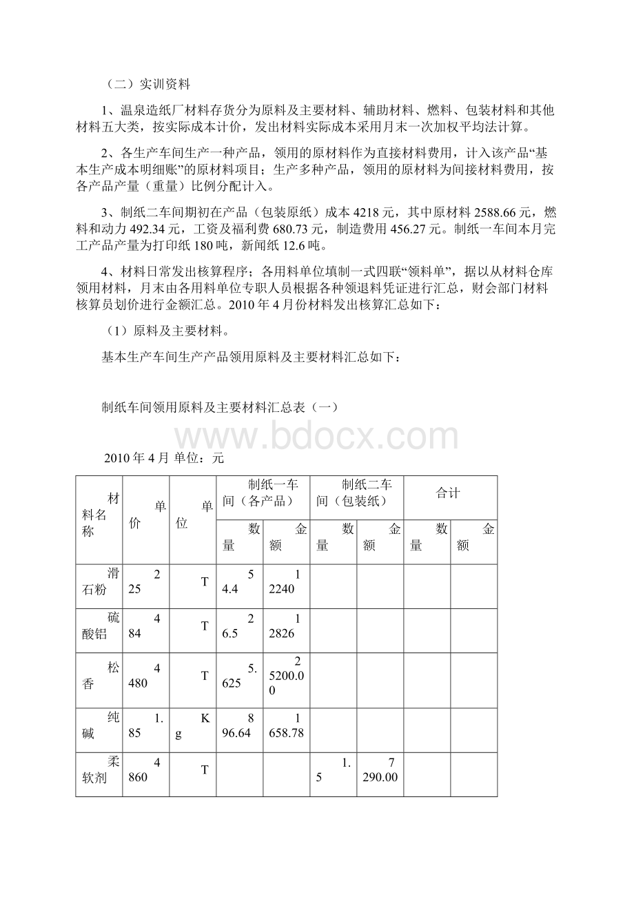 成本会计实训资料Word格式.docx_第2页