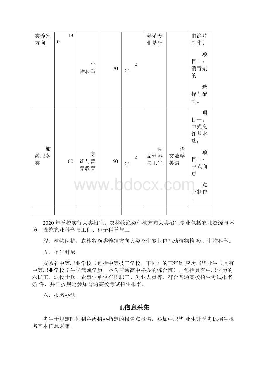 安徽科技学院 面向中职毕业生对口招生章程.docx_第2页