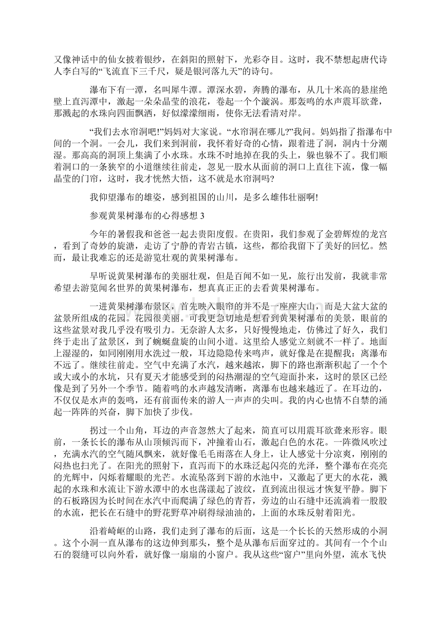 参观黄果树瀑布的心得感想Word格式文档下载.docx_第2页