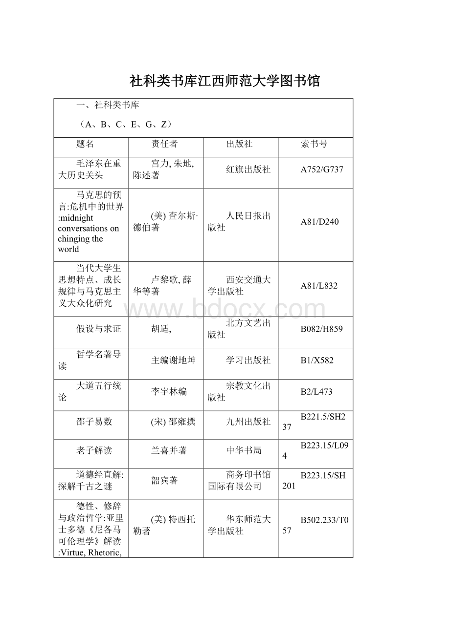 社科类书库江西师范大学图书馆.docx