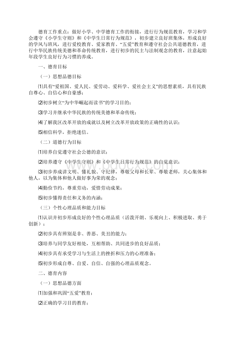 初中部各年级德育目标及德育内容Word文档格式.docx_第2页