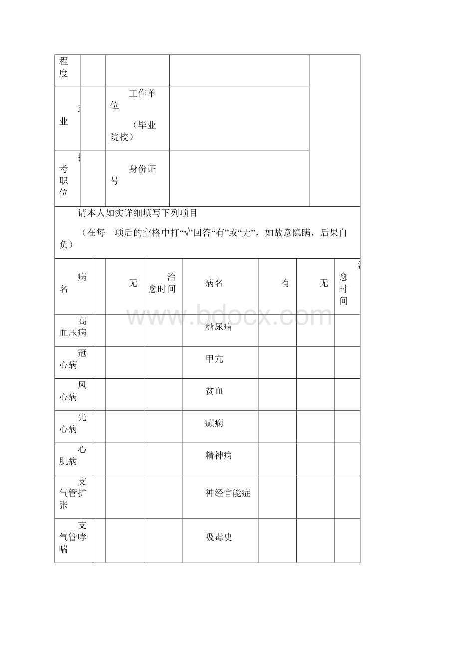 公务员体检表样表Word格式文档下载.docx_第2页