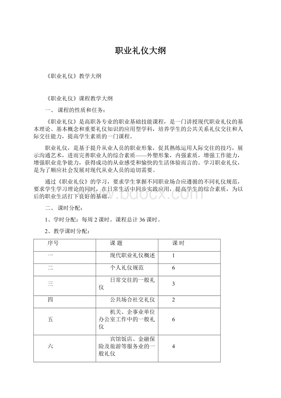 职业礼仪大纲.docx