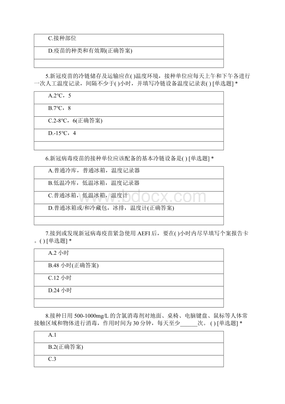 新冠病毒疫苗接种培训测试题.docx_第2页