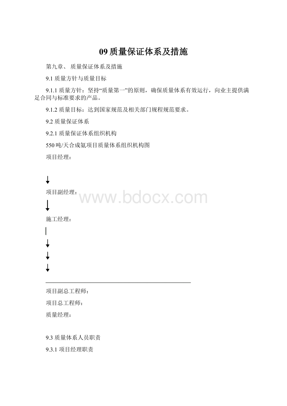 09质量保证体系及措施Word文档下载推荐.docx