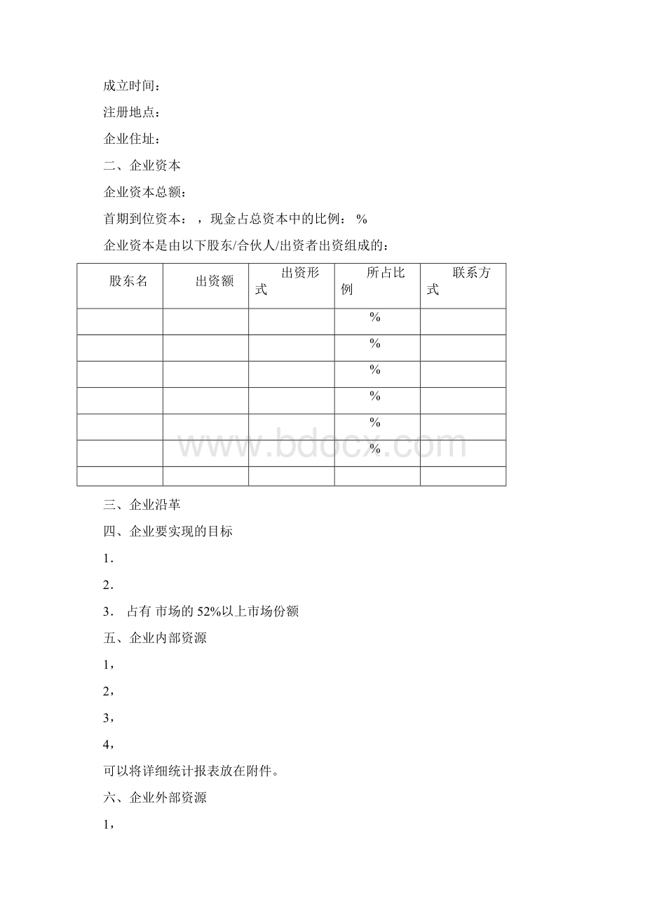 完整的商业计划书模板文档格式.docx_第3页