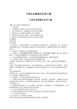 大班安全教案及反思5篇文档格式.docx