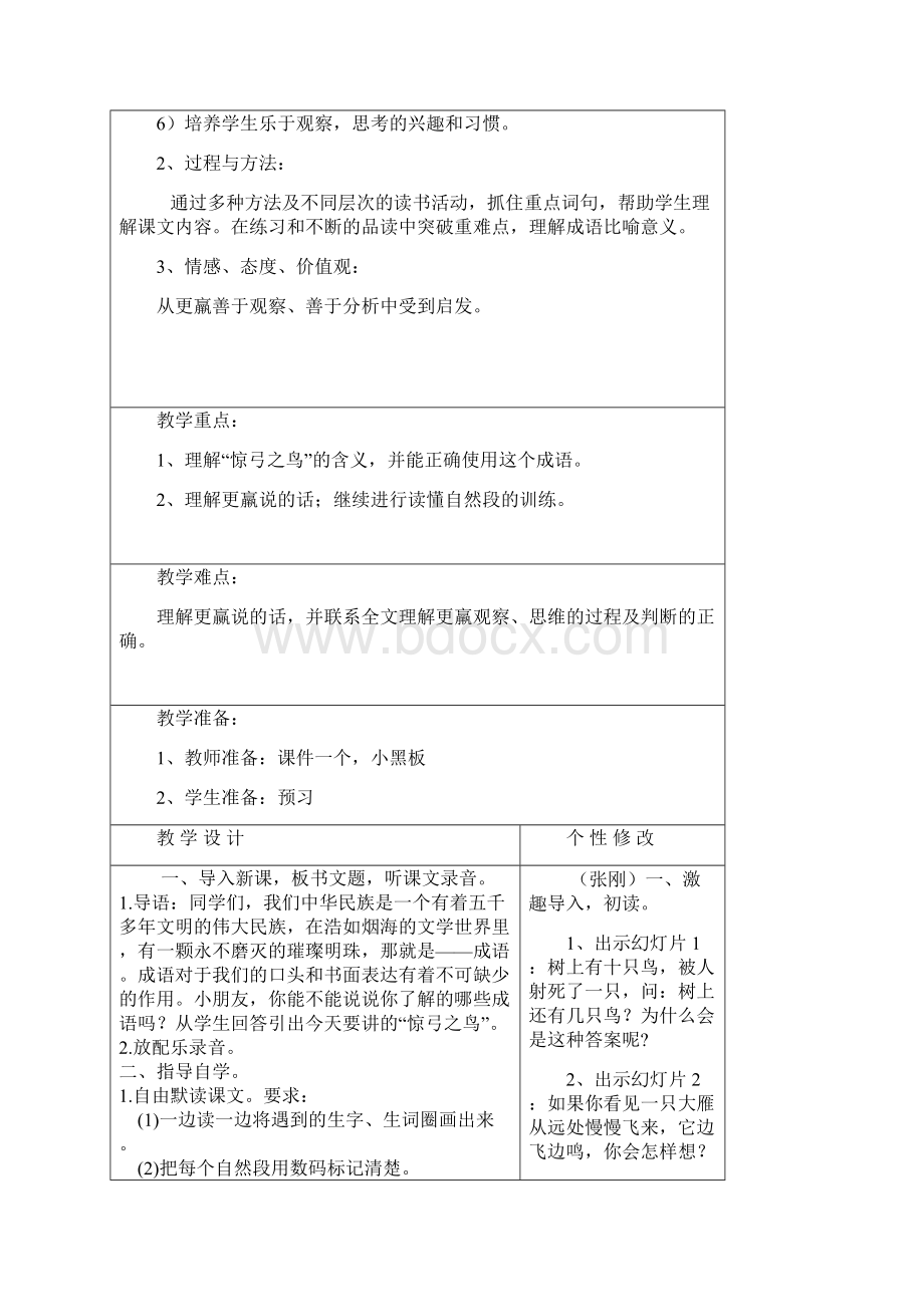 高玲三年级十班语文第十课《惊弓之鸟》Word下载.docx_第2页