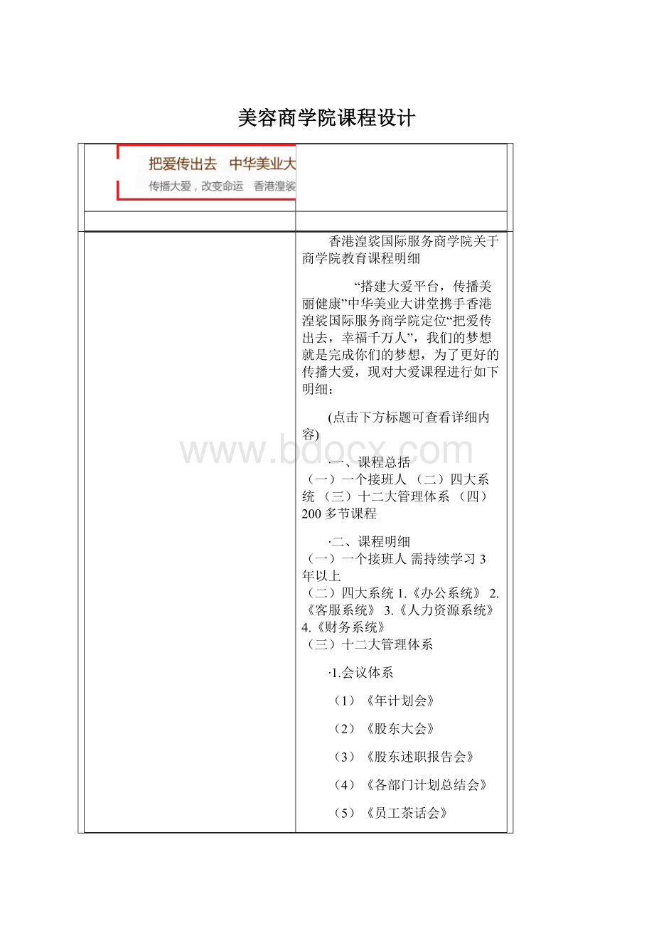 美容商学院课程设计Word格式.docx