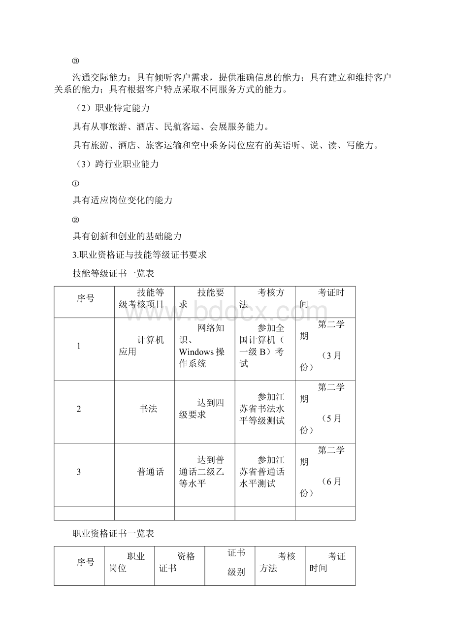 航空服务专业实施性人才培养方案11页.docx_第3页