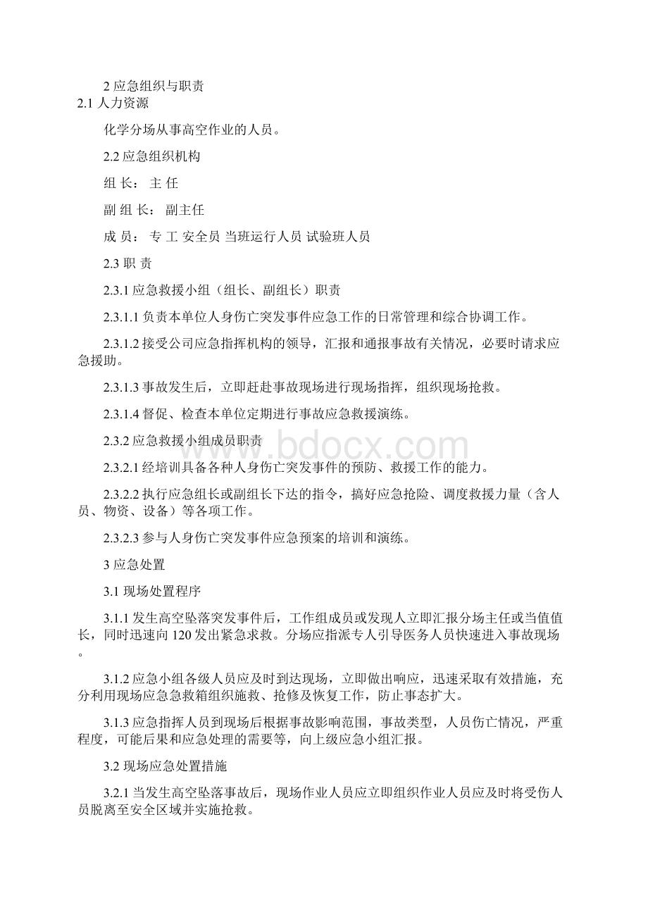 化学分场现场处置方案汇编Word文档格式.docx_第2页