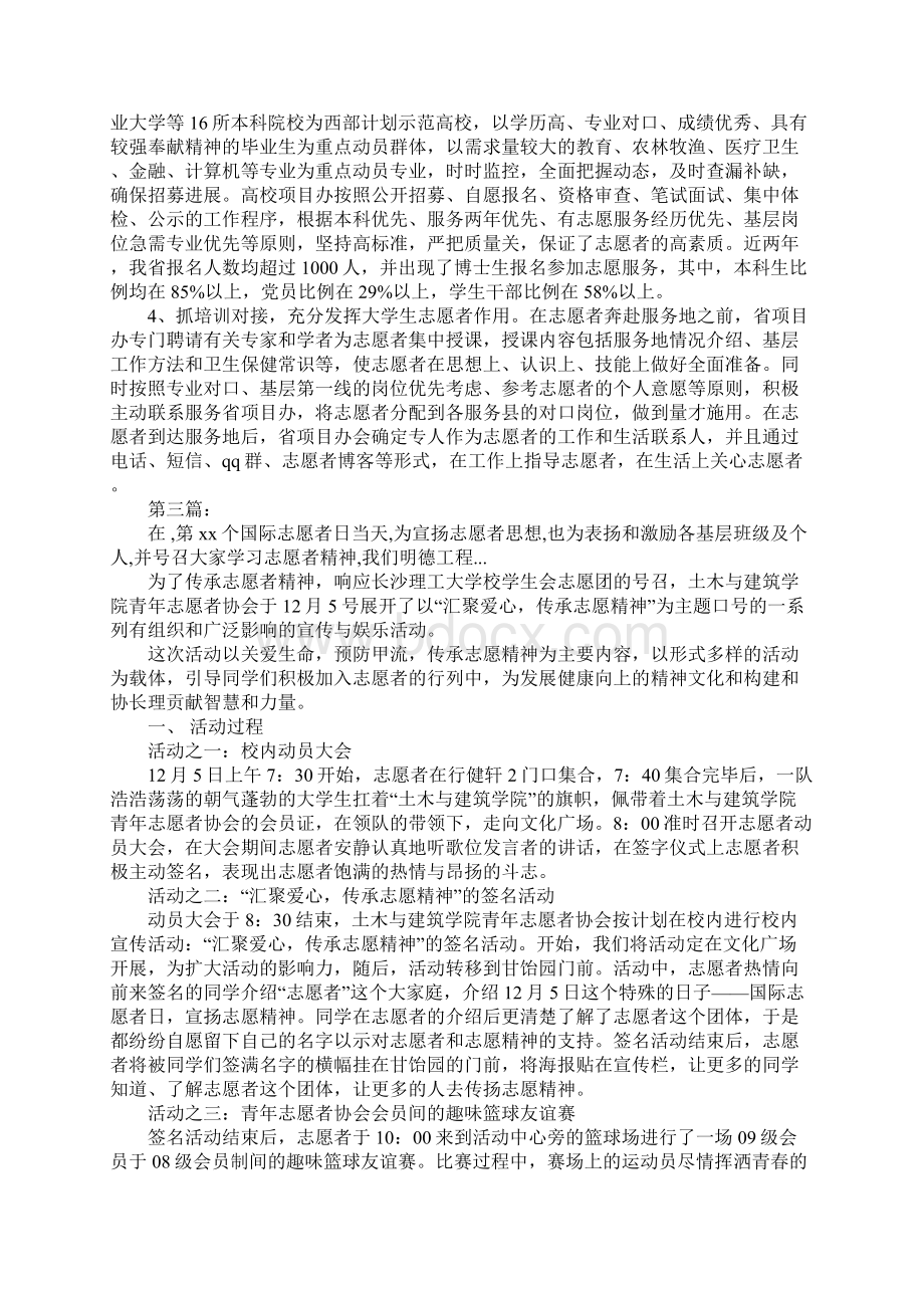 青年志愿者服务日宣传活动总结文档格式.docx_第3页