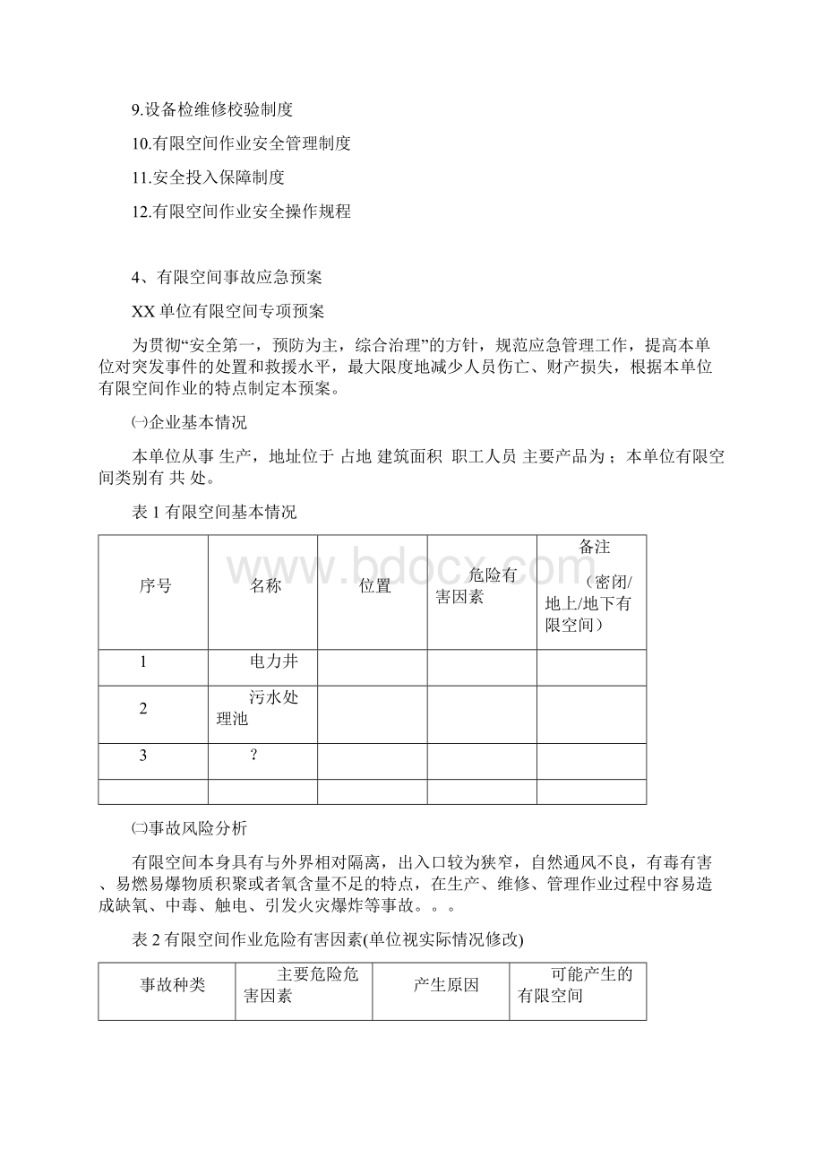 有限空间管理档案台账模板修正版.docx_第3页