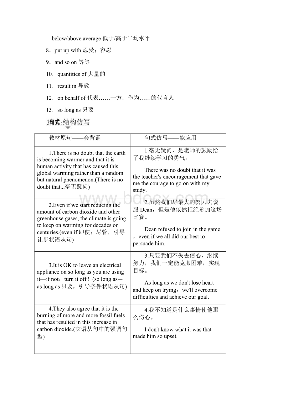 通用版高考英语一轮复习 第1部分 基础知识解读 Unit 4 Global warming教师用书 新人教版选修6.docx_第3页