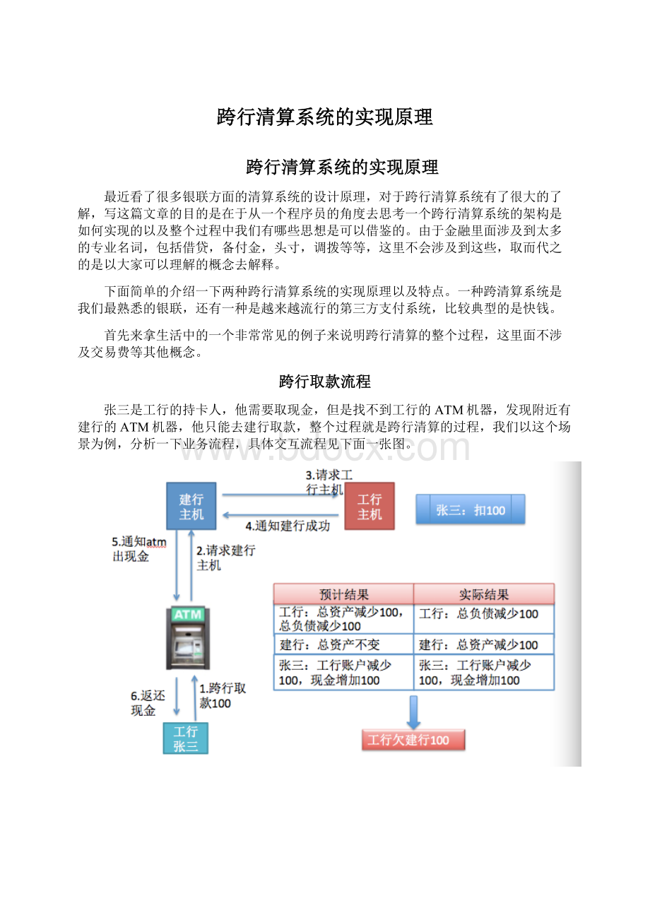 跨行清算系统的实现原理Word文档下载推荐.docx_第1页