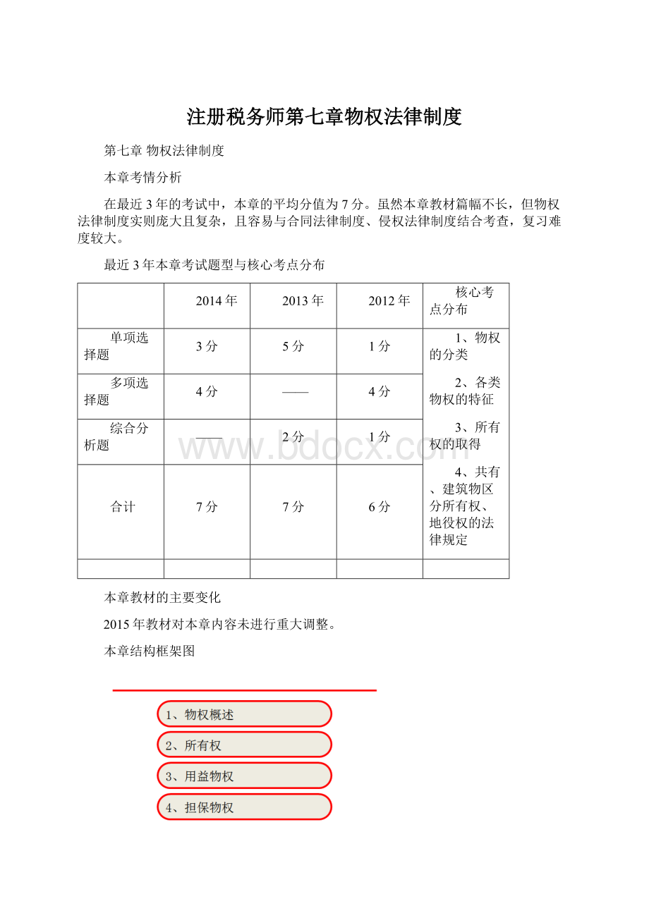 注册税务师第七章物权法律制度Word文档下载推荐.docx