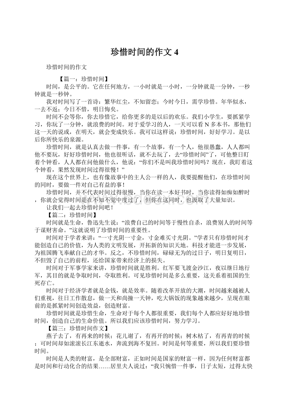 珍惜时间的作文4.docx