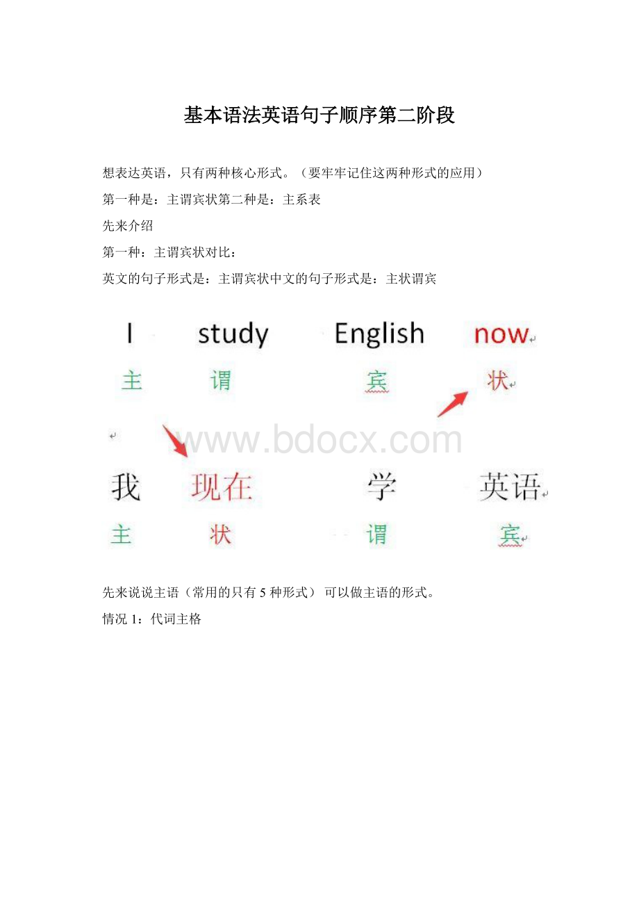 基本语法英语句子顺序第二阶段.docx