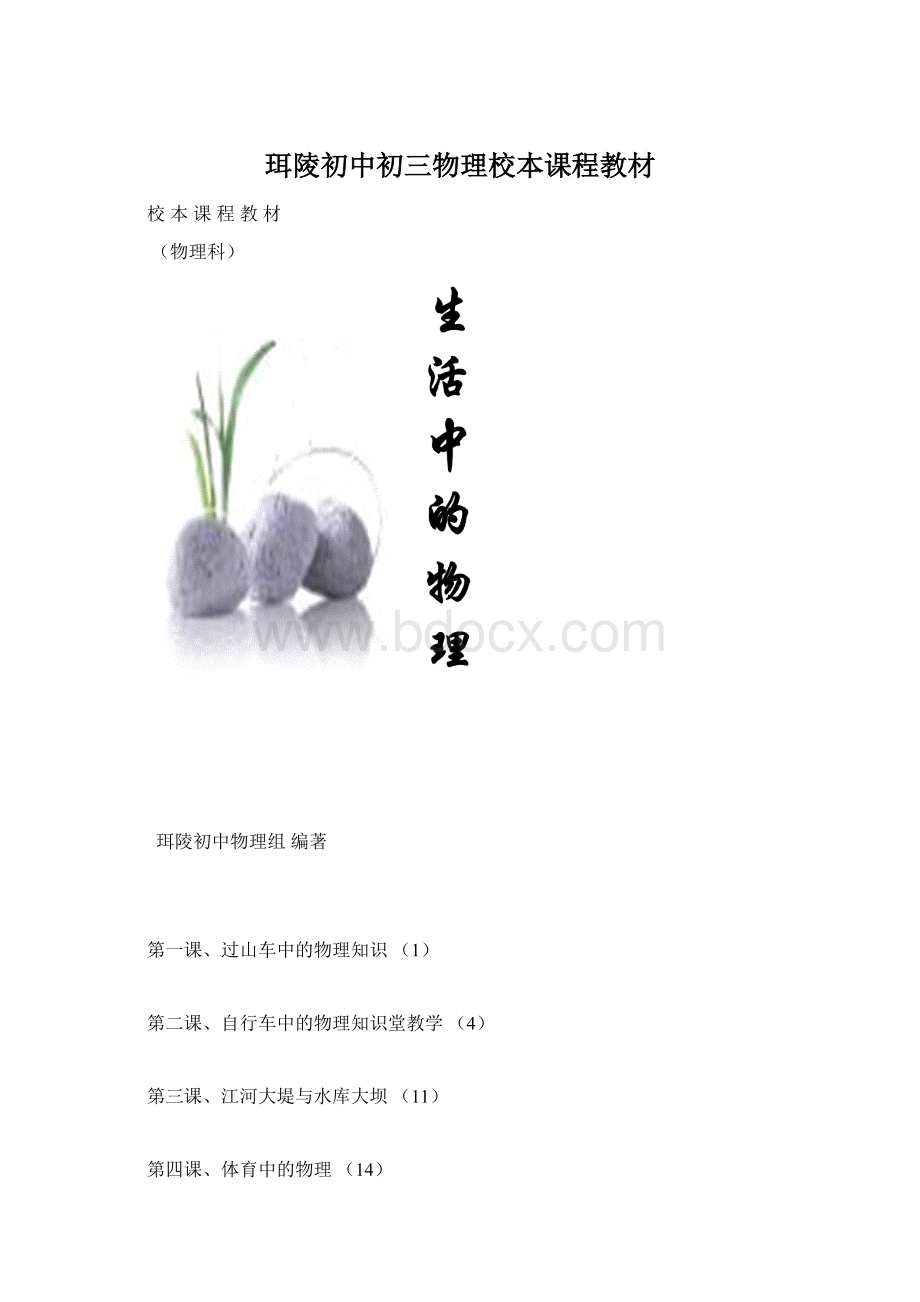 珥陵初中初三物理校本课程教材文档格式.docx