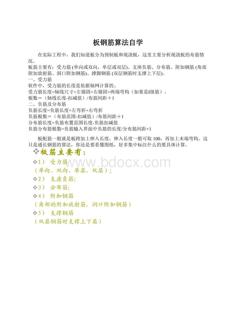 板钢筋算法自学文档格式.docx