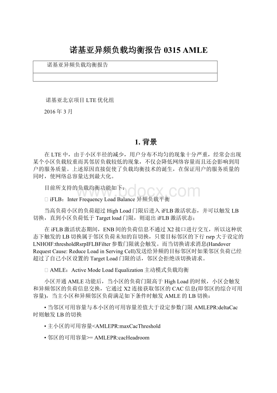 诺基亚异频负载均衡报告0315AMLE文档格式.docx_第1页