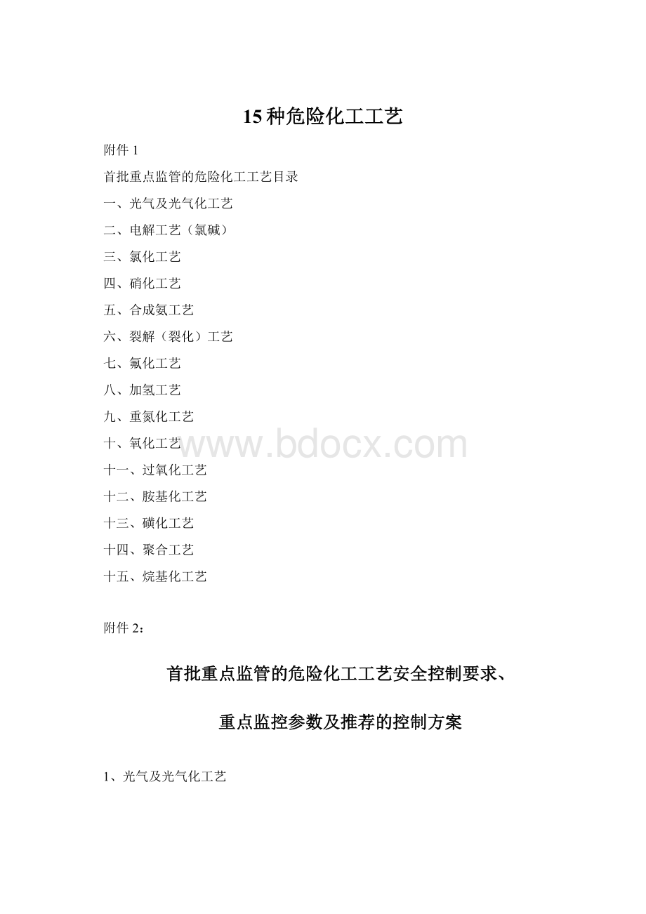 15种危险化工工艺文档格式.docx