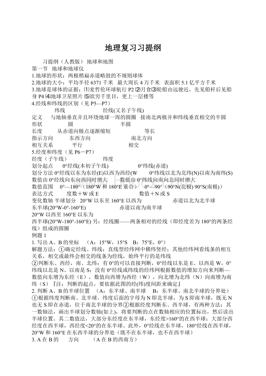 地理复习习提纲Word格式.docx