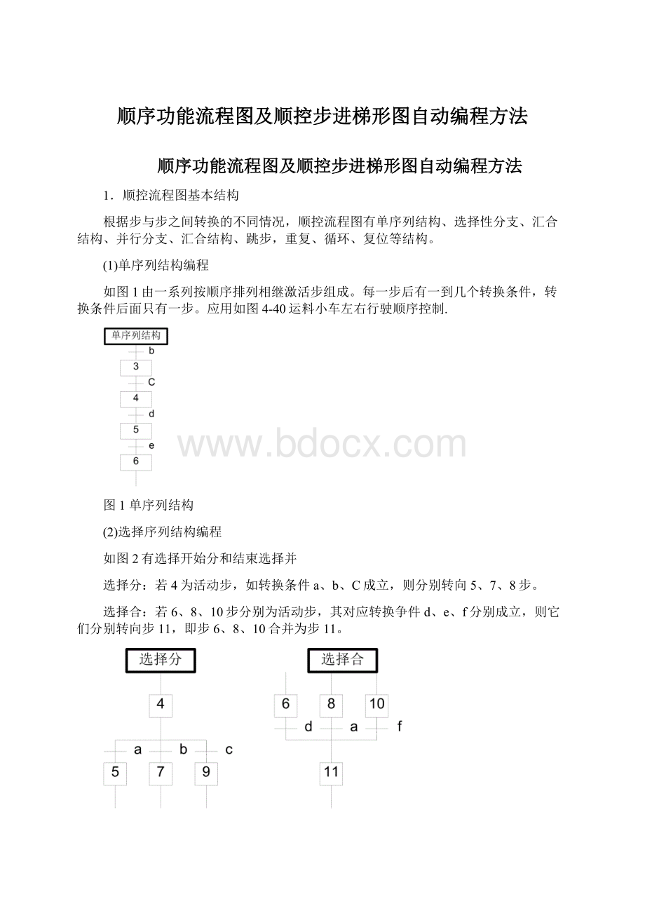 顺序功能流程图及顺控步进梯形图自动编程方法Word文档格式.docx_第1页