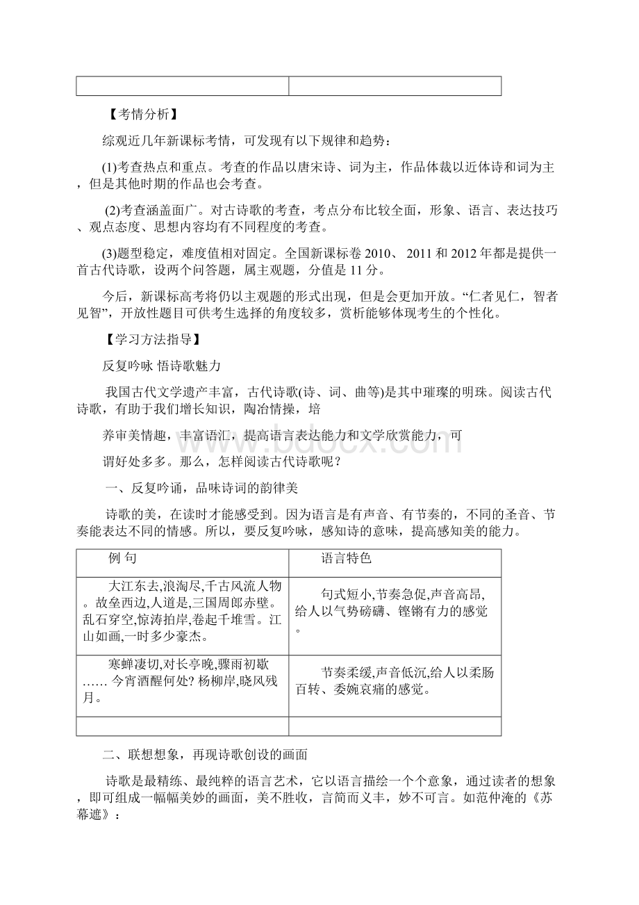 高中语文一轮精品复习学案古代诗歌鉴赏Word文件下载.docx_第2页