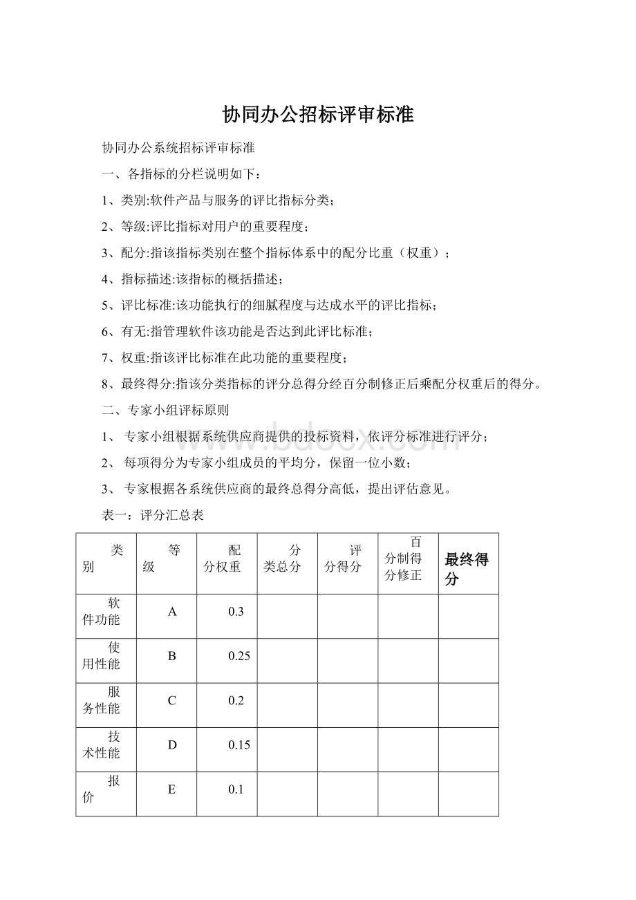 协同办公招标评审标准.docx_第1页