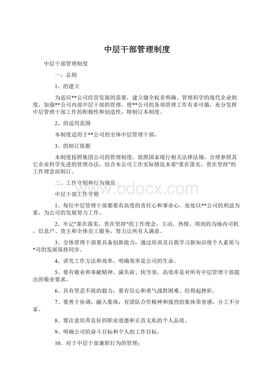 中层干部管理制度Word格式文档下载.docx