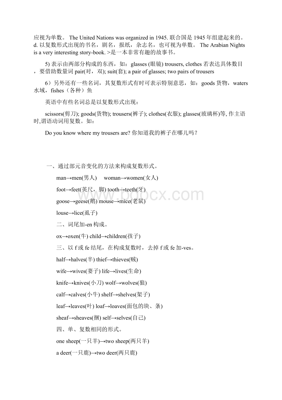 名词复数的不规则变化Word格式.docx_第2页