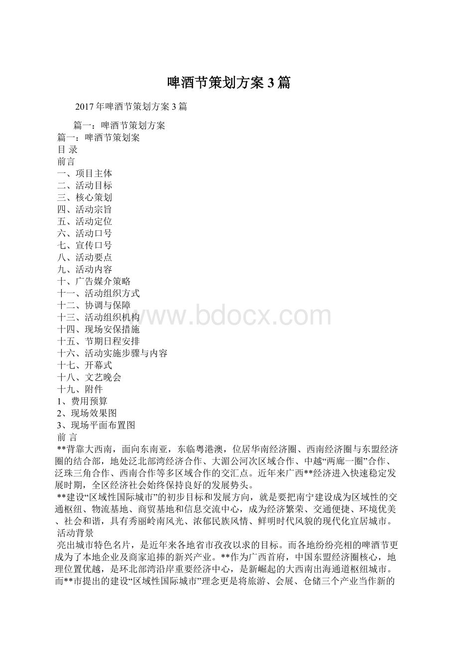 啤酒节策划方案3篇Word下载.docx