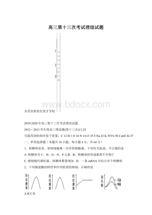 高三第十三次考试理综试题.docx