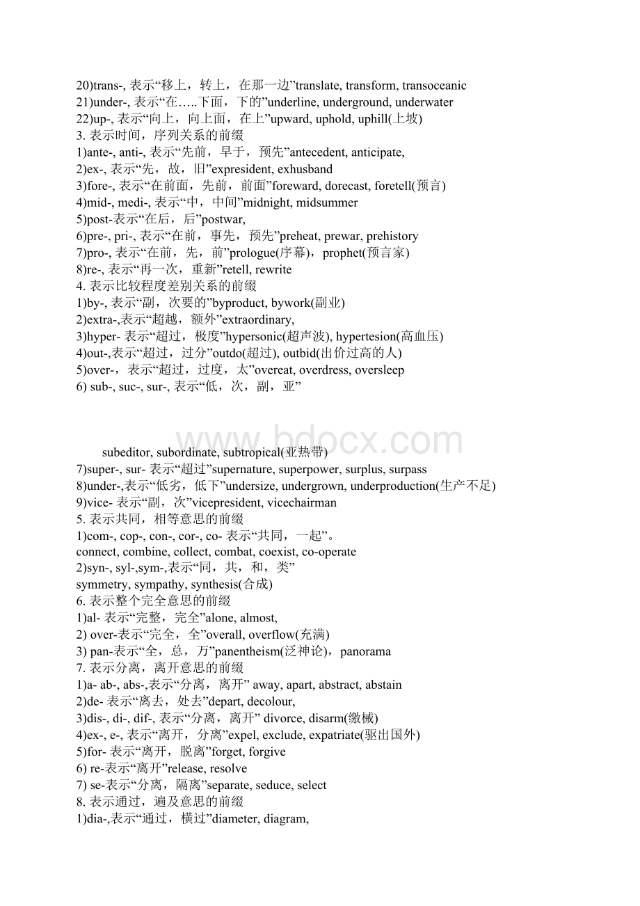 英语单词的前缀和后缀解析Word文档下载推荐.docx_第2页