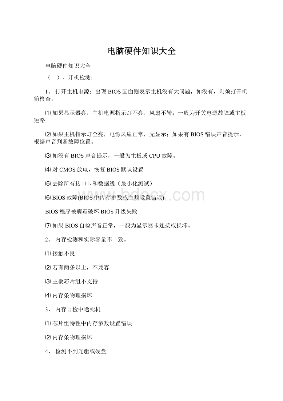 电脑硬件知识大全Word文档格式.docx